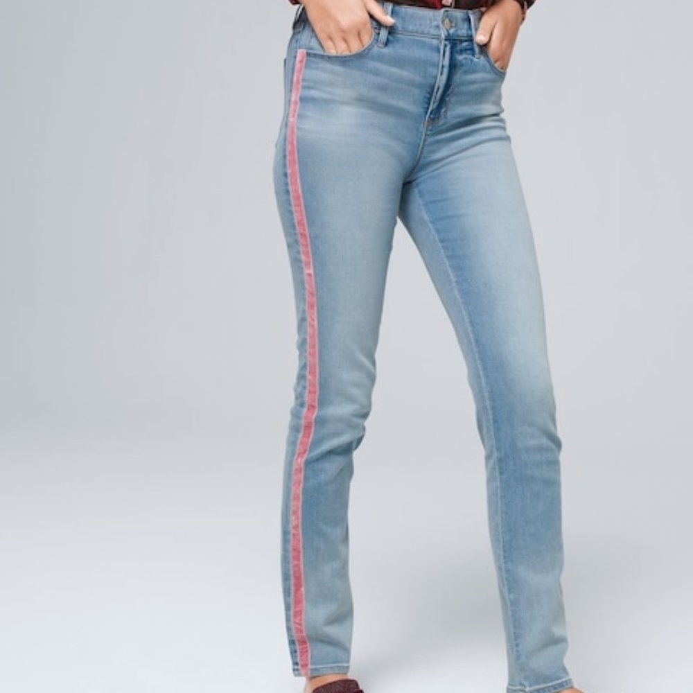 WHBM High Rise Slim Ankle Soft Denim Jean, Size 6